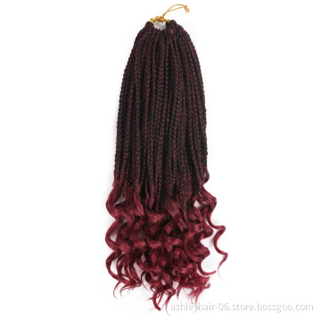 Good Quality Heat Resistant 3D Cubic Twist Extension Box Braids Curly Hair